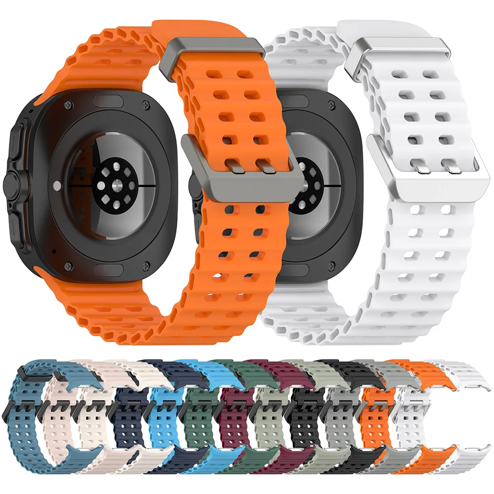 Silicone Strap for Samsung Galaxy Watch 7 Ultra 47mm Watchband Soft Sports Correa Bracelet Quick Release Connector Band Bracelet