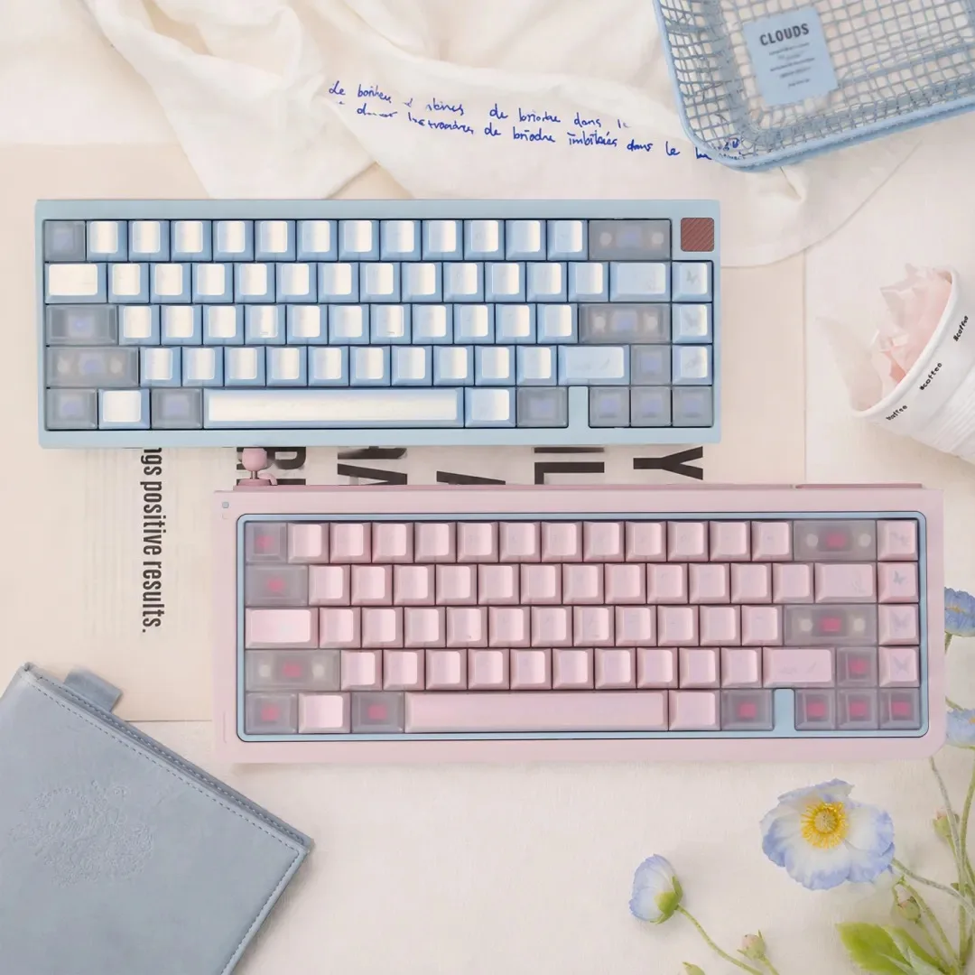 Iridescent Pearl Paint Theme Keycaps Set PBT Cherry Profile Opaque Custom Original Handmade Keycaps for Mechanical Keyboard Gift