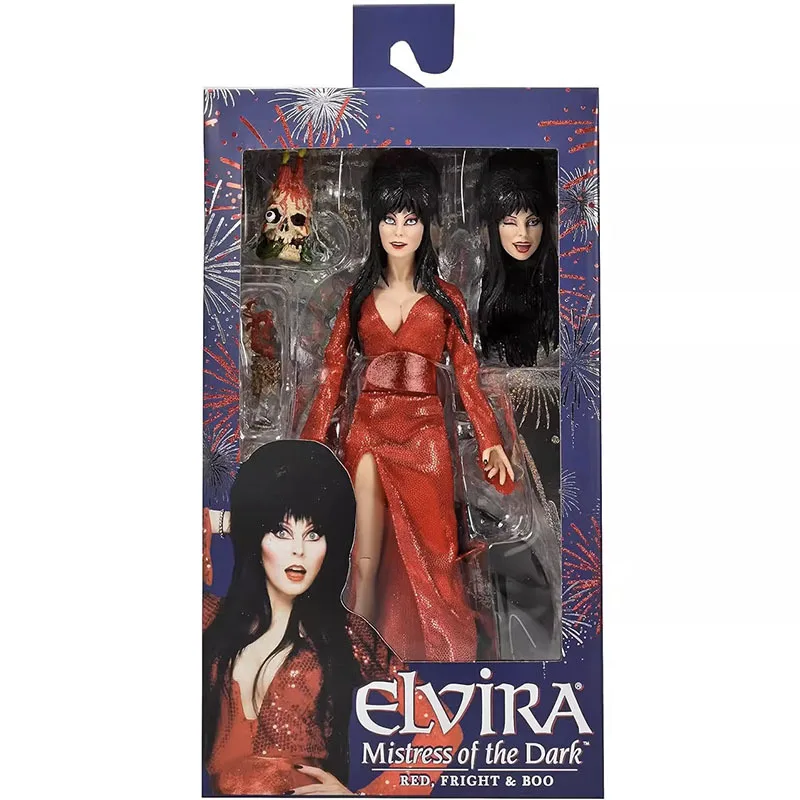 NECA 56080 Elvira الشكل عشيقة الظلام عمل التماثيل مانغا تمثال اللعب أنيمي الطرفية دمية الأصلي هدية للأطفال