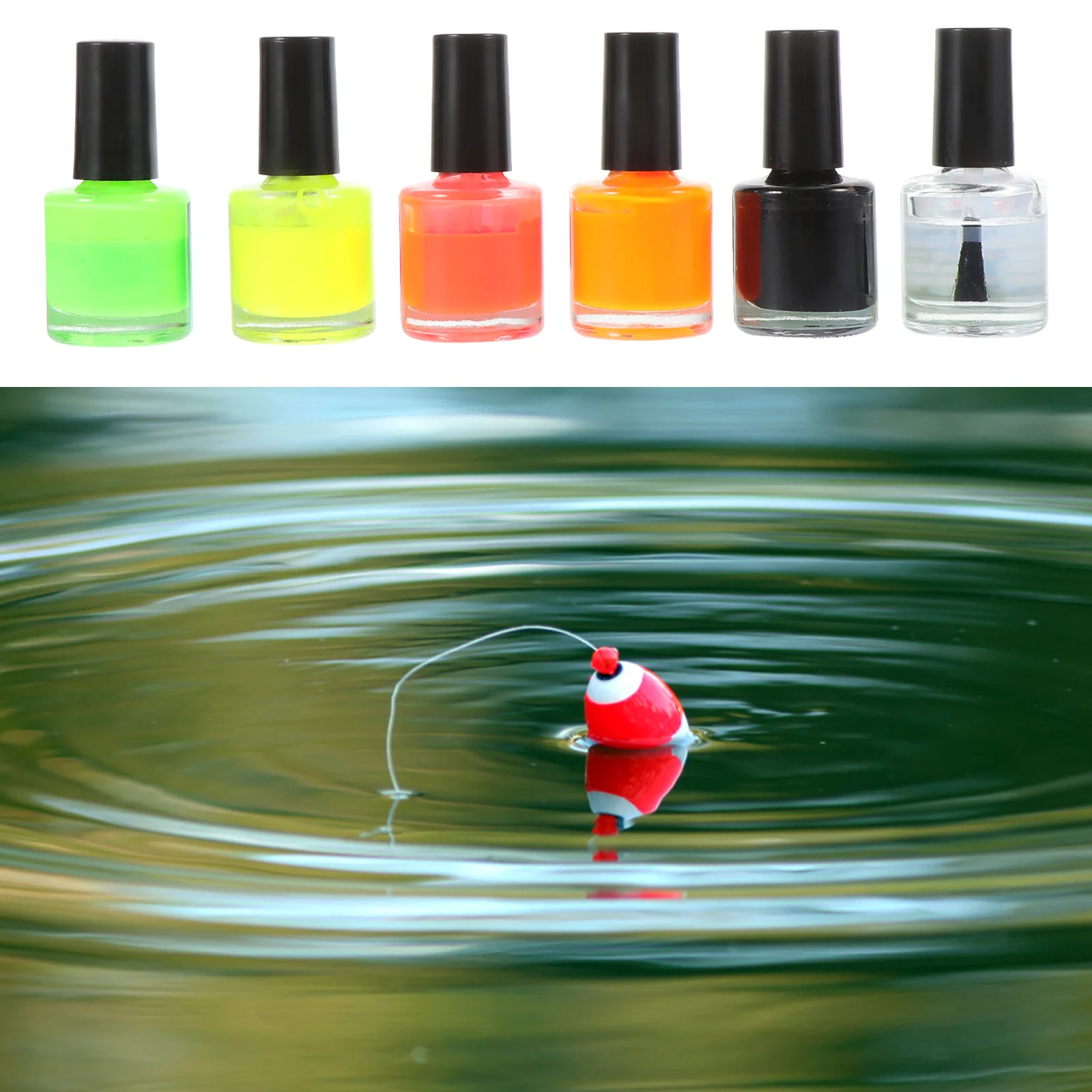 

6 Pcs Floating Paint Eye Catching Paints Fish Lures Portable Fishing Lover's Gift Drift Tool and