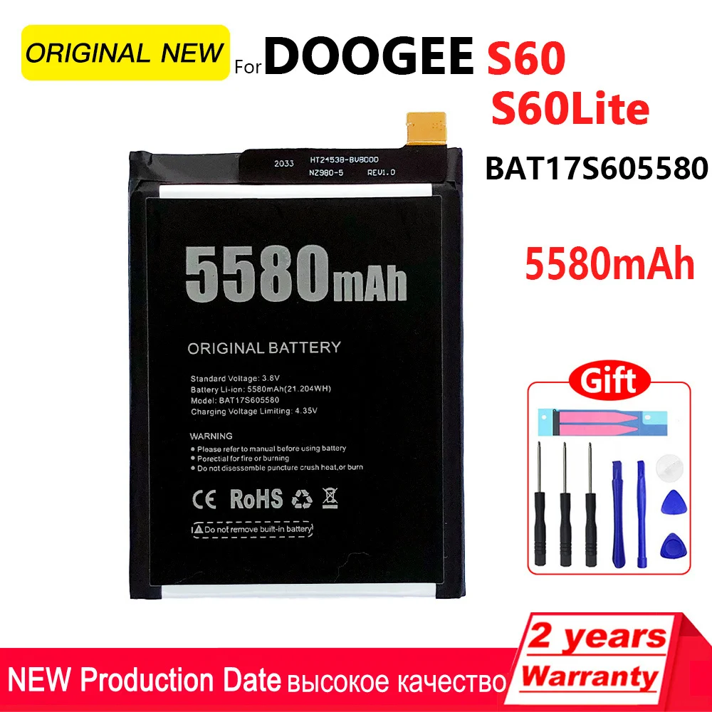 

100% Genuine Replacement Battery BAT17M15580&BAT17S605580 5580mAh battery For DOOGEE S60&S60 Lite Smart Phone + Free TOOLS