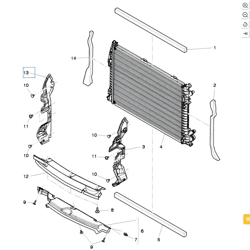 3W0121221BC 3W0121221BB For Bentley Continental GT GTC engine radiator deflector Left and right tank guard plate