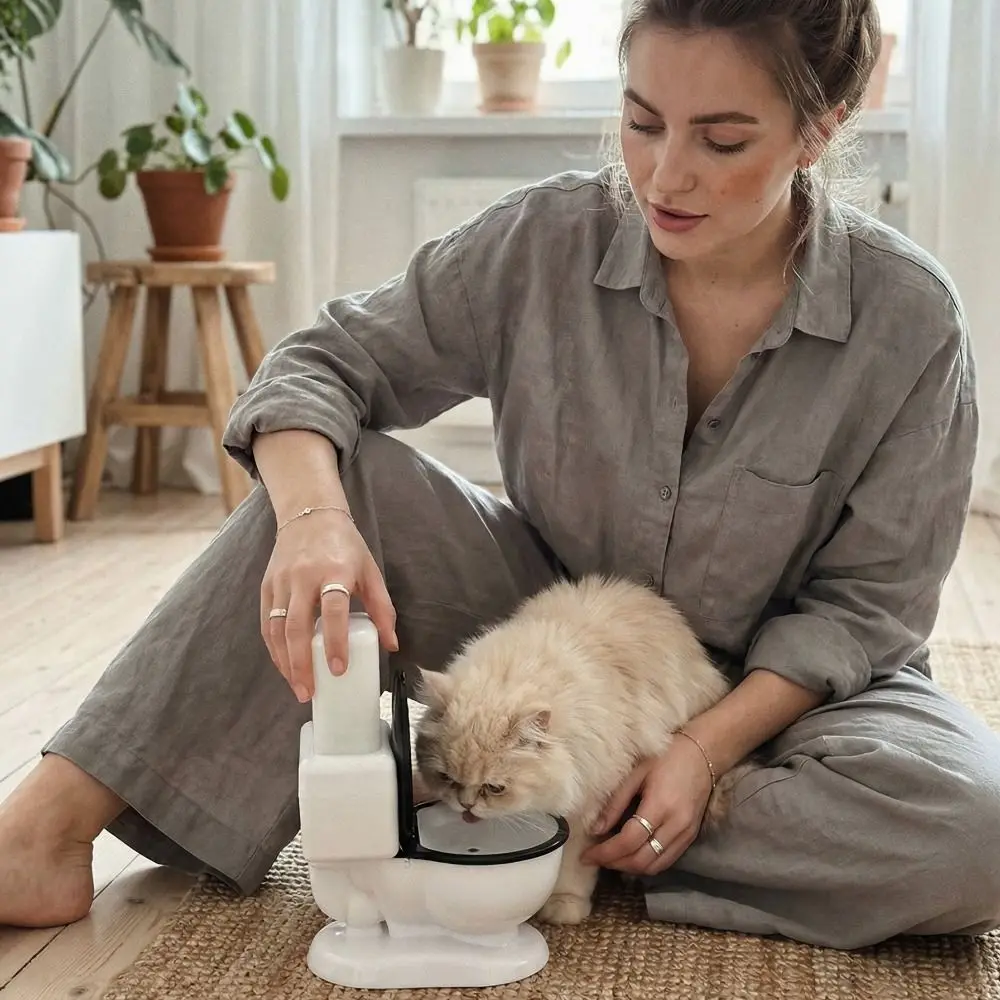 

Поилка для животных в форме унитаза, съемная, имитация унитаза, миска для корма, 650 мл, с крышкой, для собак