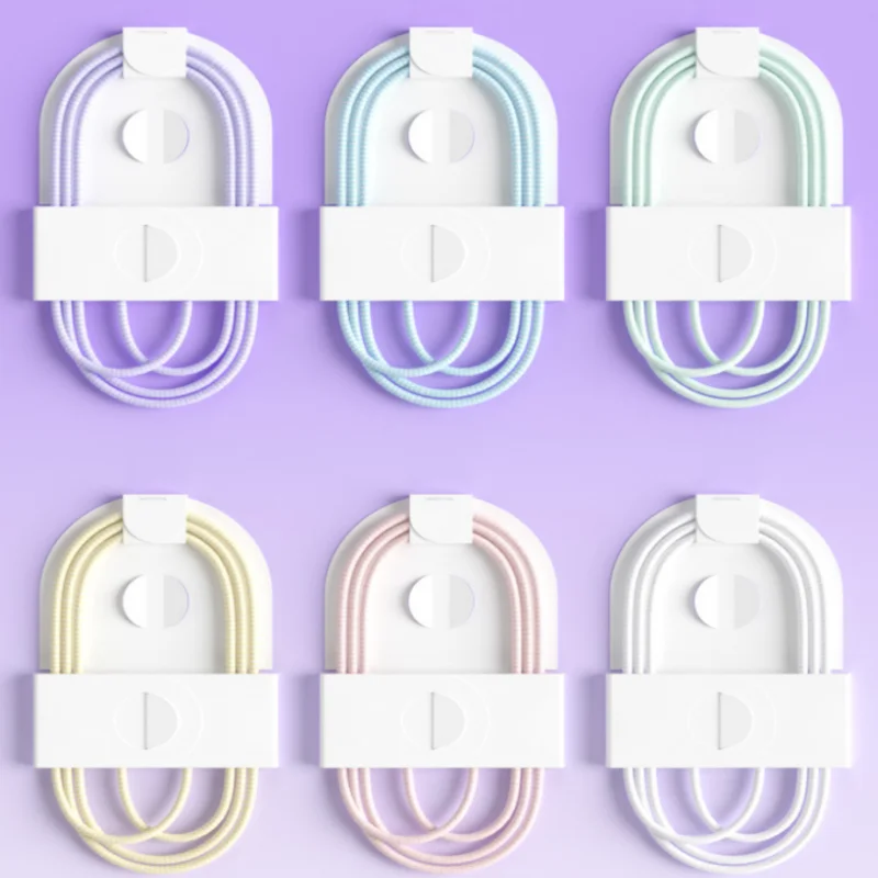 1M Braided USB C to USB C PD Fast Charging Data Cable Macaron Multi Color Wear Resistant Charger Cord For Android Type C Phones