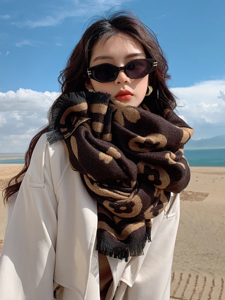 New Imitation Cashmere Elegant Women Scarf Winter Scarve Pashmina Mujer Foulard Bufanda Wrap Shawl Stoles Cachecol Echarpe Hiver