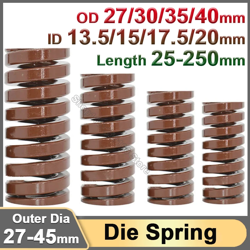 

Die Mold Spring Extremely Heavy Load Brown Spiral Stamping Compression Mould Spring OD 27 30 35 40mm Length 25 30 35 40 45-250mm