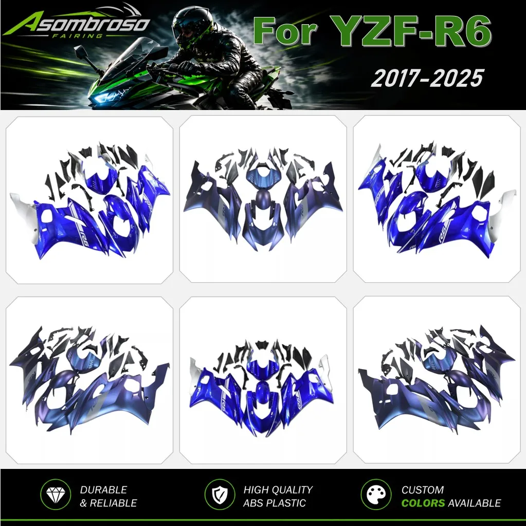 Full Injection Fairing Combo For YAMAHA YZF R6 2017-2025 YZFR6 17-25 Motorbike Bodywork Cowling Plastic Set