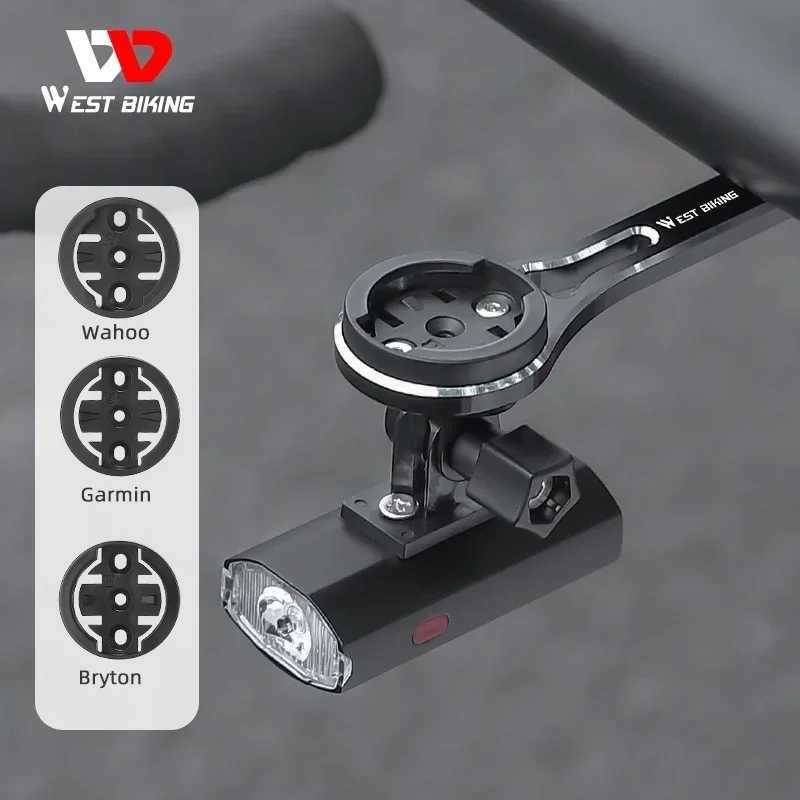 

WEST BIKING Racing Bicycle Handlebars Centered Computer Holder GPS Bike Support Cycling Flashlight Gopro Mount Extension