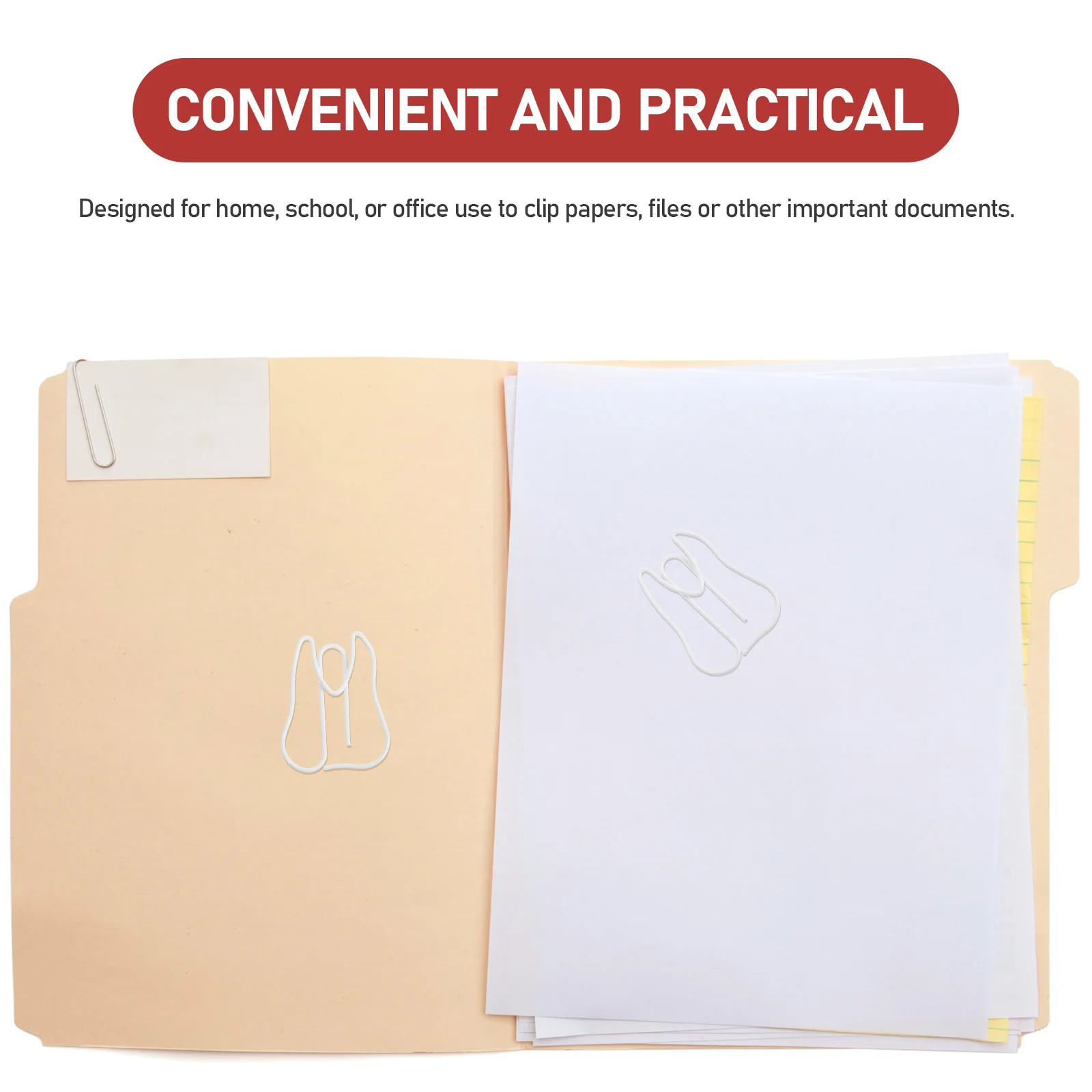 100Pcs Tooth Shaped Paper Clips Creative Metal Clips for Document Organizing Small Cute Bookmarks School Office Stationery