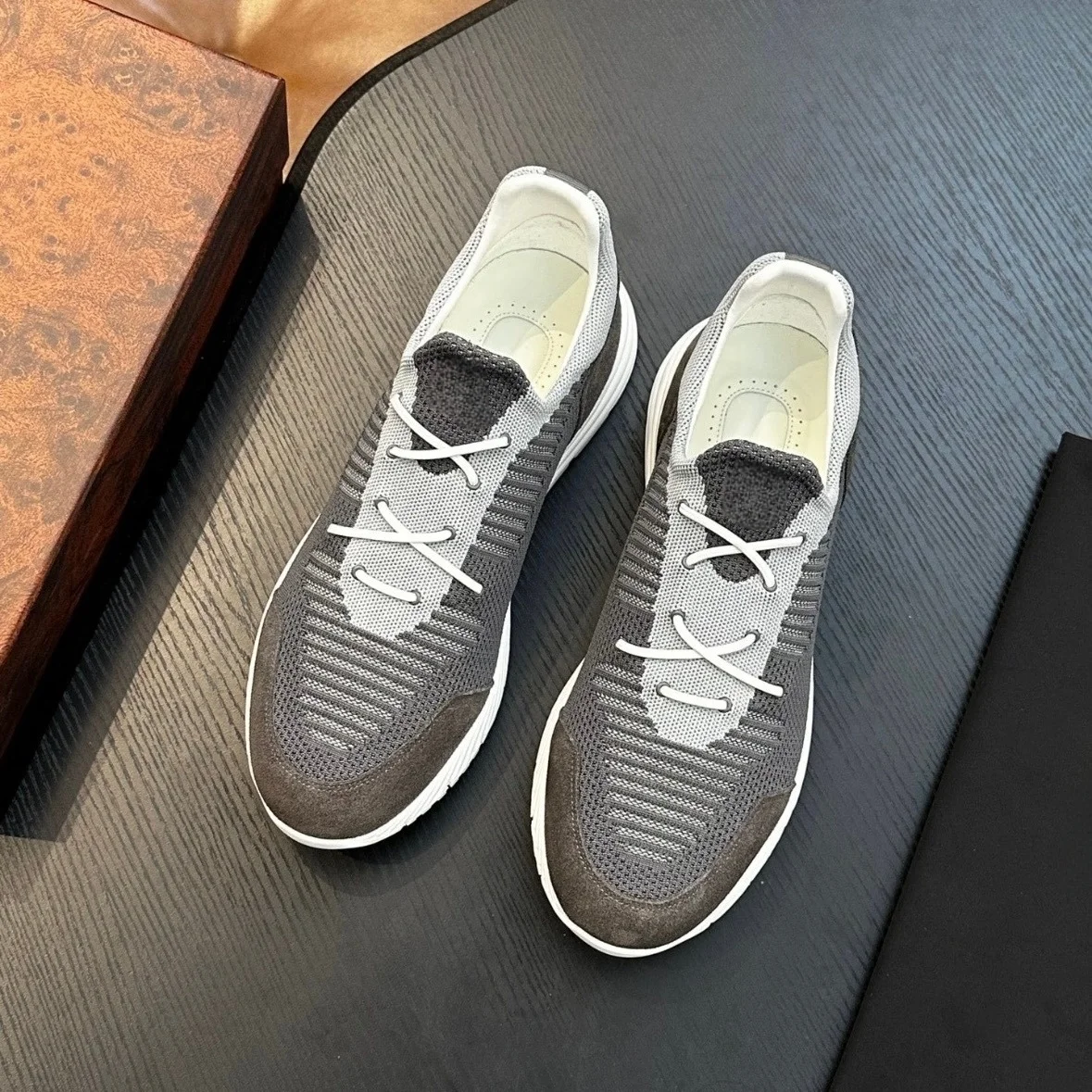 أحذية رياضية صيفية محبوكة مريحة ومسامية للرجال، أحذية كاجوال عصرية، أحذية قيادة، أحذية ركاب