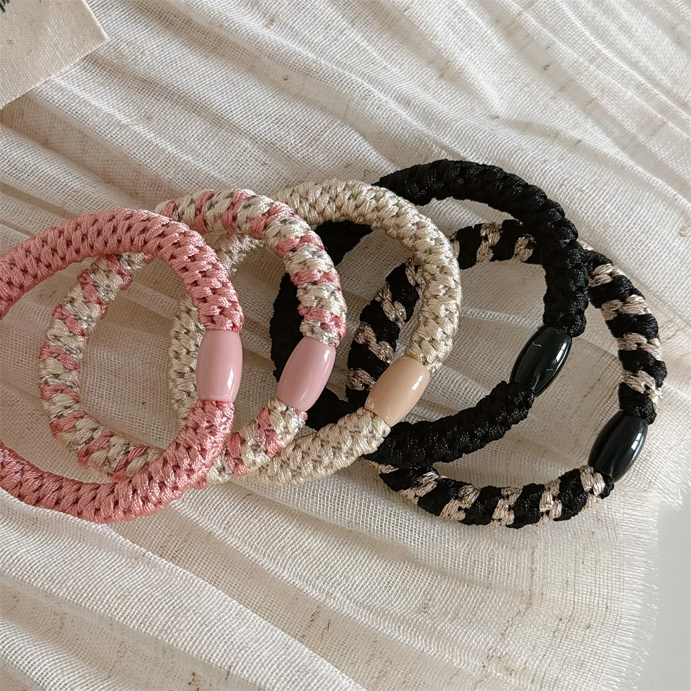 

5pcs/set Hair Ties Twisted Knitted Rubber Bands Basic Elastic Hair Band Durable Ponytail Holder Women Hair Accessories
