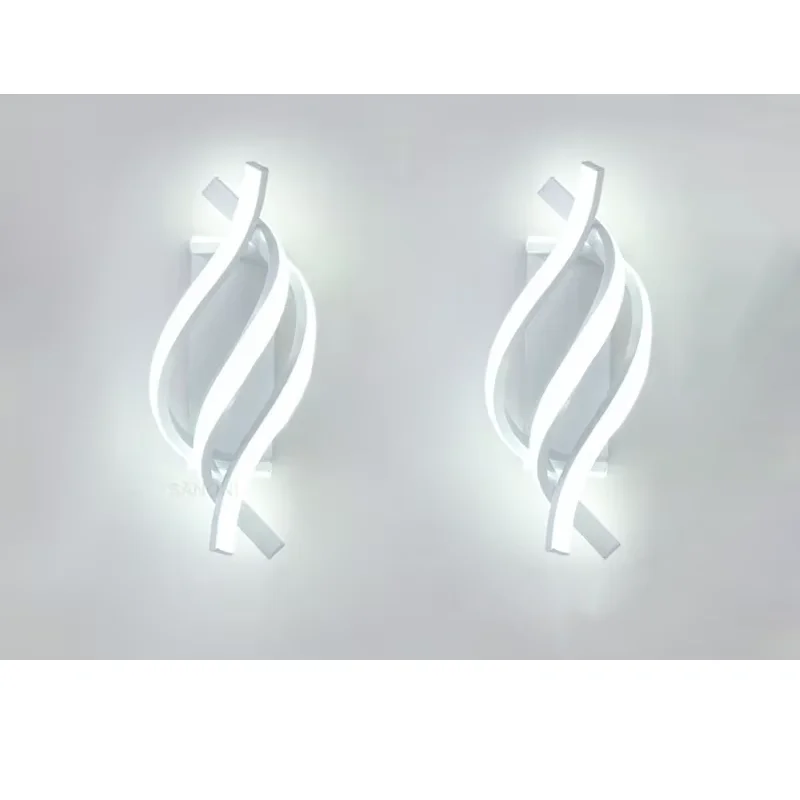 

Modern LED Wall Lights Spiral Wall Sconce Curved Design for Bedroom Bedside Living Room Study Aisle Decor Indoor Luster Lighting