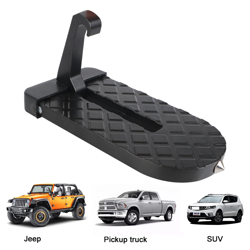 Car Door Step Pedal Auxiliary Foot Pegs Doorstep Car Accessories Auto Rooftop Luggage Ladder Hooked Safety Hammer