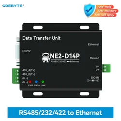 RS485/RS232/RS422 to Ethernet Serial Server DC8-28V Modbus TCP RTU MQTT CDEBYTE NE2-D14P AT Command Power and Signal Isolation
