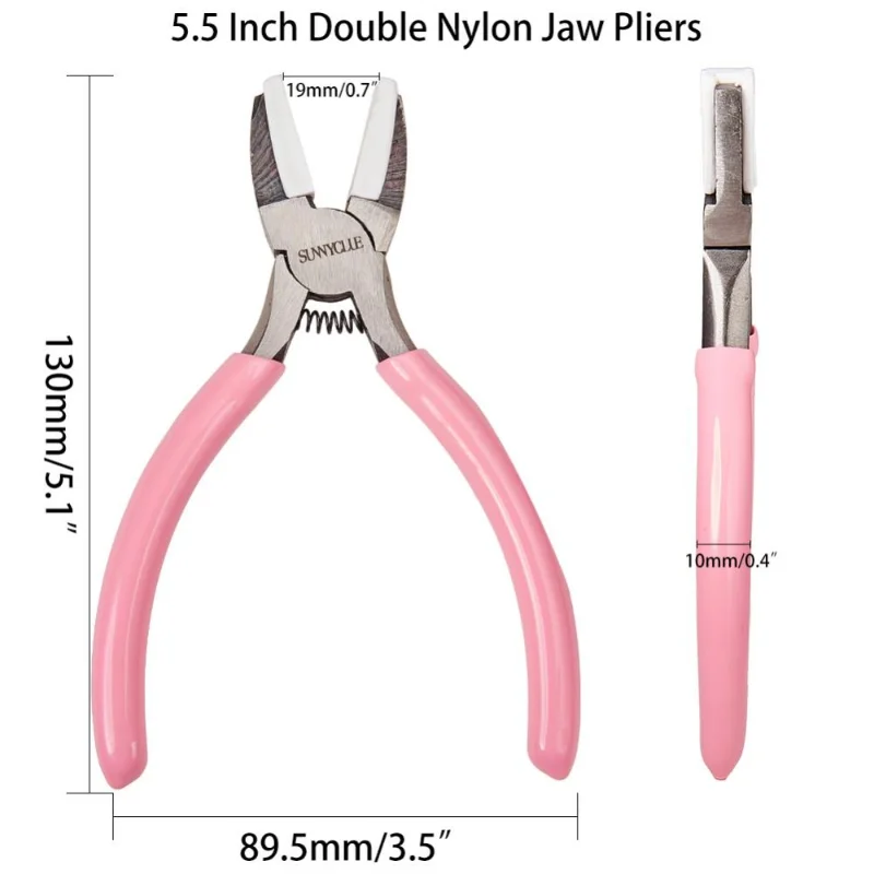 45# Nylon Jaw Pliers Polishing Carbon Steel Flat Nose Plier for Jewelry Beading Bending Wire Forming Making Craft Tools