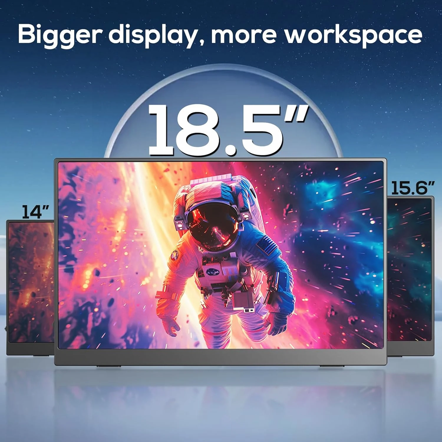 2026NEW 18.5” Wireless Portable FHD 16:9 IPS Secondary Display Computer Phone Monitor Type-C Supports Wired/Wireless Mode