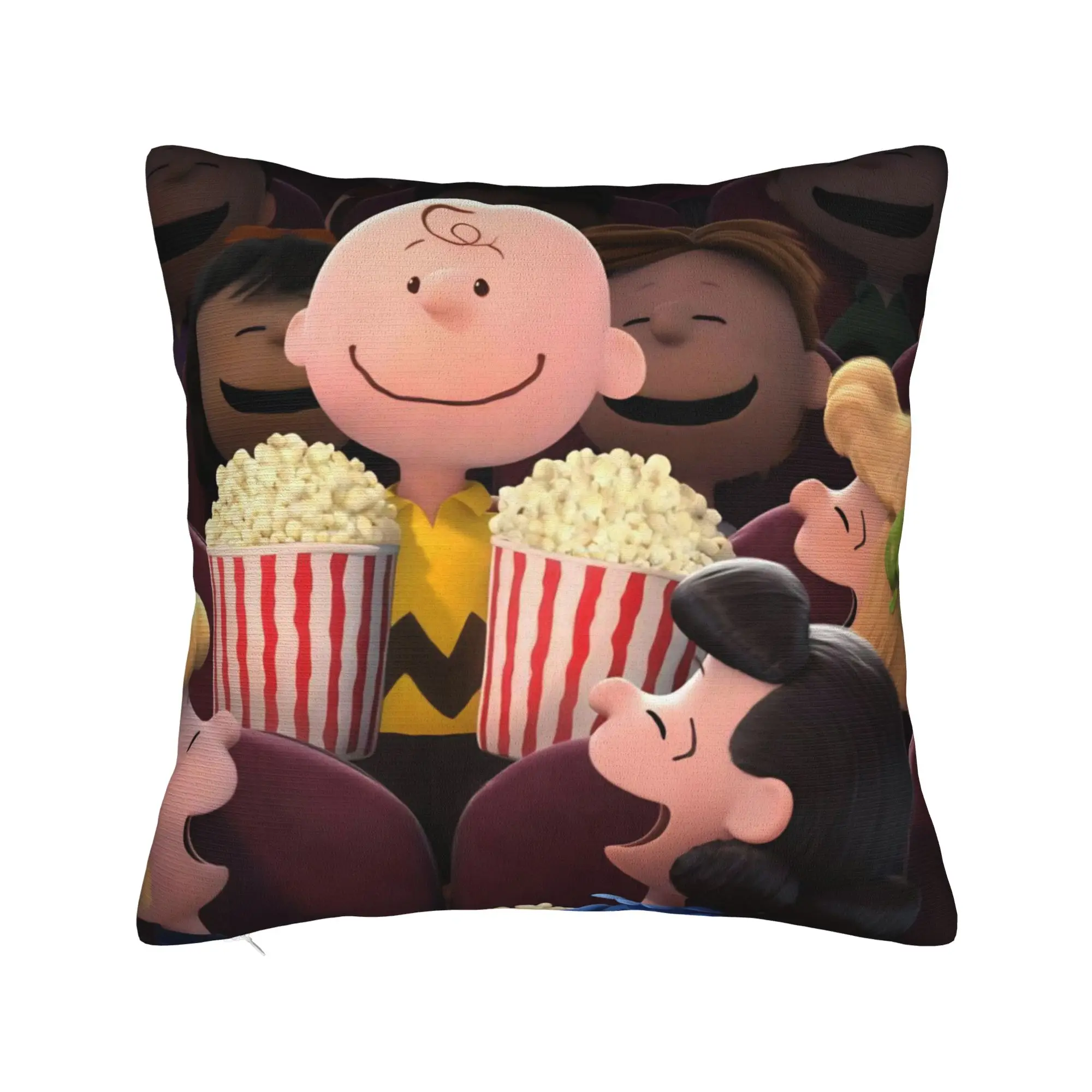 S-Snoopys Movie Square Pillow Covers Polyester Bed Car Kawaii Manga Dogs Cushion Case Funny Decorative Pillowcase 45*45