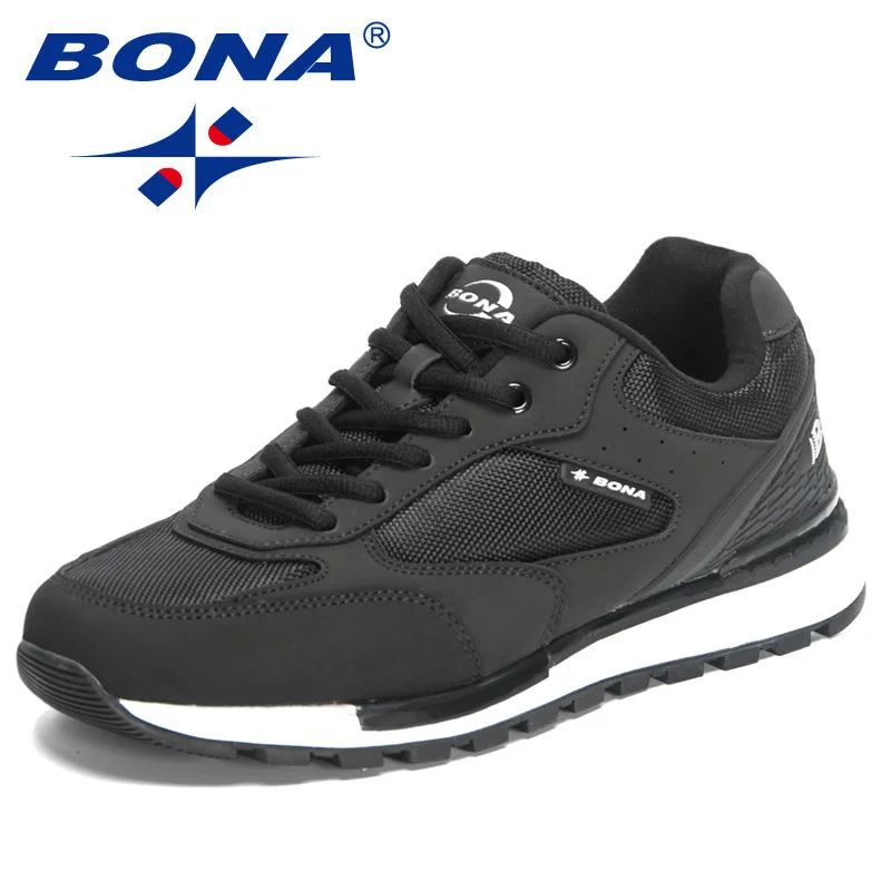 Bona 2023 novos designers tênis de corrida confortáveis respirável do esporte dos homens retro apartamentos formadores andando sapatos de corrida