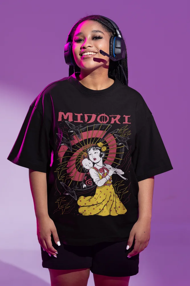 Suehiro Maruo Anime MIDORI THE CAMELLIA GIRL T-shirt Shojo Tsubaki Tee All Size