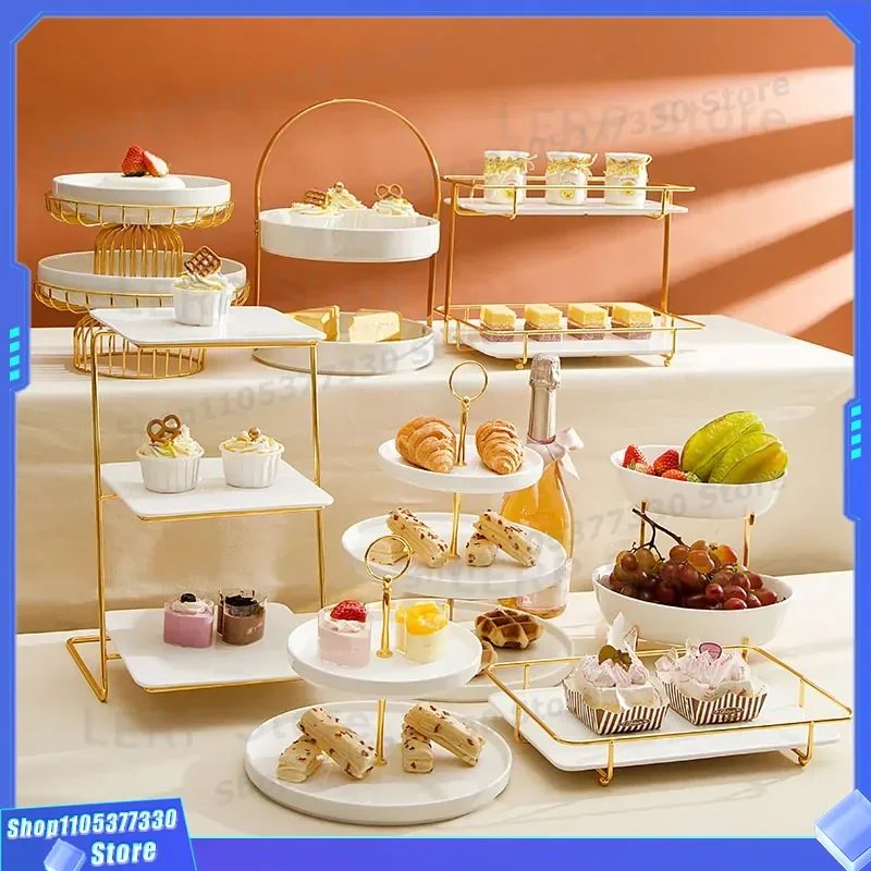 Elegant Wedding Cake Stand Dessert Display Tray for Afternoon Tea Party Snack Plate Cold Meal Serving Birthday Decoration New