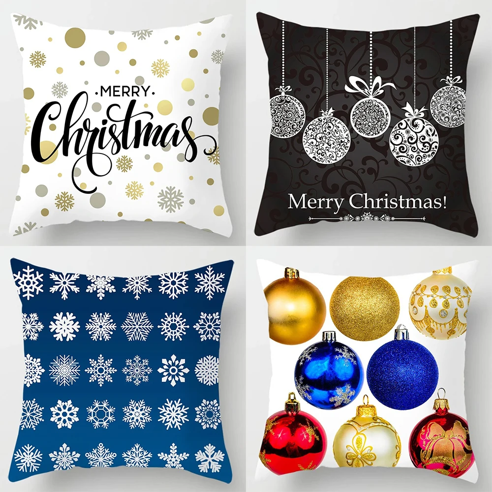 

Christmas Decoration Christmas Snowflake Pattern Pillow Cover Home Decoration Bedroom Living Room Sofa Pillow Cover