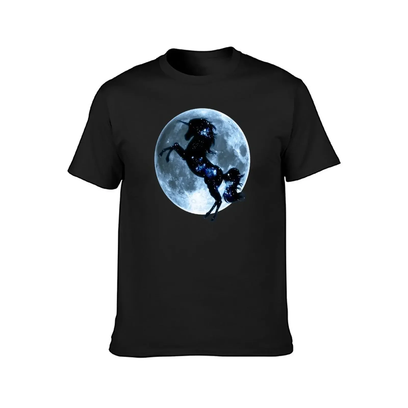 Unicorn, moon, fullmoon, fantasy, magic, horse, fantastic, beast T-Shirt anime figures cute clothes T-shirt men