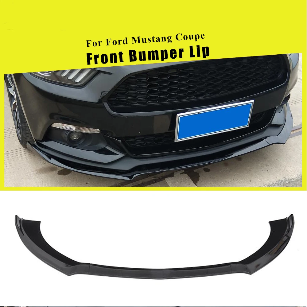 

Front Bumper Lip Spoiler Splitters For Ford Mustang 2015 2016 2017 PP Matte Blak Glossy Black Not for Shelby GT350