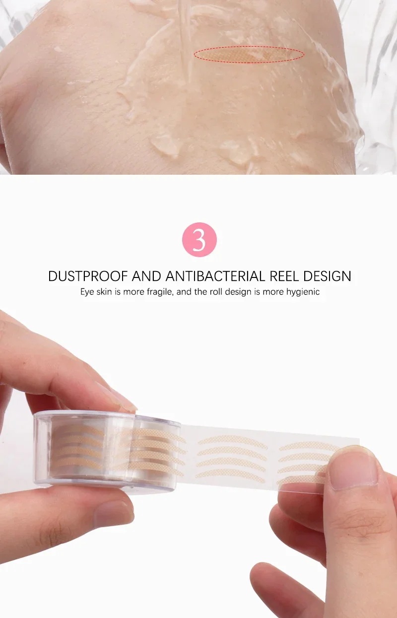 600 teile/schachtel Doppel Augenlid Band Unsichtbare Aufkleber Falten Selbstklebende Lift Augenlid Klebeband Klar Beige S/L Make-Up werkzeug Zubehör – Detail 5