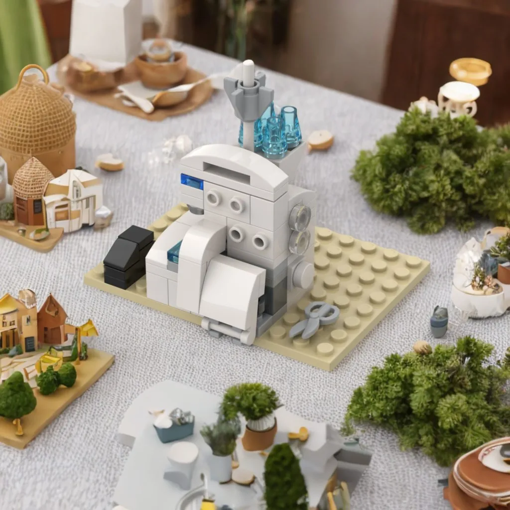 

78PCS Juki 654DE Overlocker Serger Sewing Machine MOC Model Education Model Building diy Blocks Birthday Toys Gift