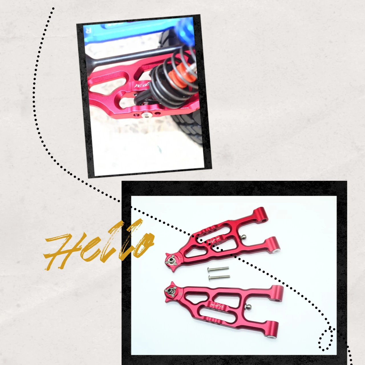 Brazo de suspensión inferior delantero de aluminio GPM para LOSI 1/6 Super Baja Rey LOS254037