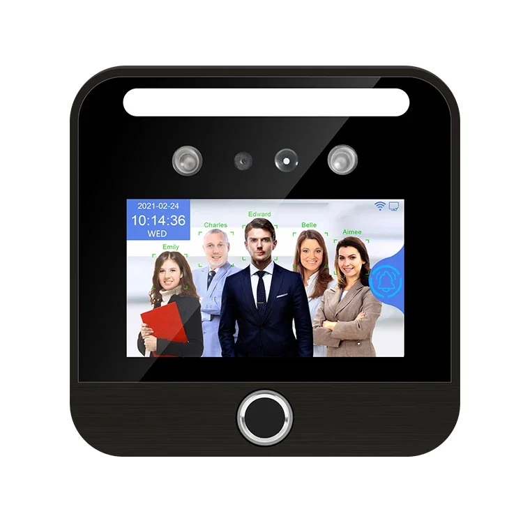 

Touchless 5 Inch Face Recognition Fingerprint Time Attendance Card Face Access Control QR Code Reader