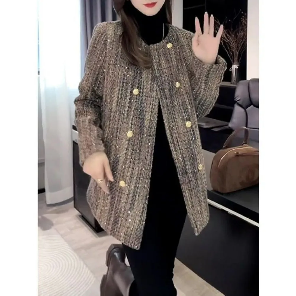 معطف شتوي جديد لعام 2024 من القطن من Jaet للسيدات قابل للتنقل طويل Sve بكتف واحد متوسط الطول معطف ملون