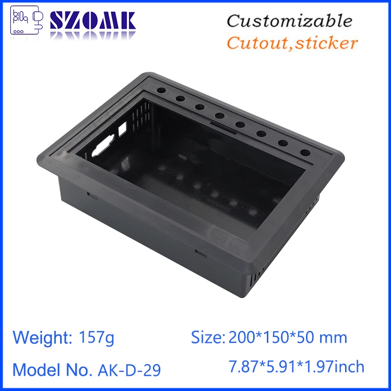 ABS PLC LCD Screen Display Housing Embedded Digital Display Housing Desktop Plastic Electronic Enclosure 200*150*50mm
