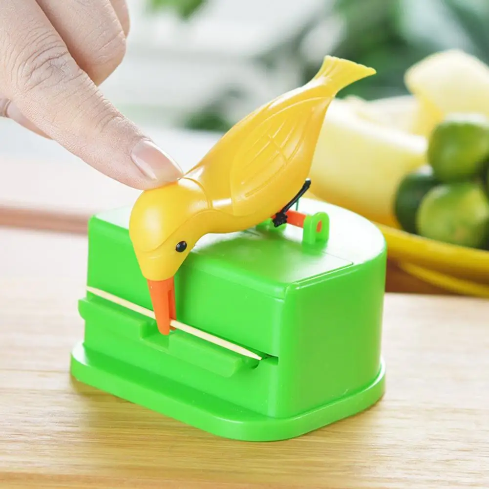 Bird Toothpick Dispenser Press Woodpecker Toothpicks To Hold Portable Home Office Dining Room Tabletop Automatic Toothpicks