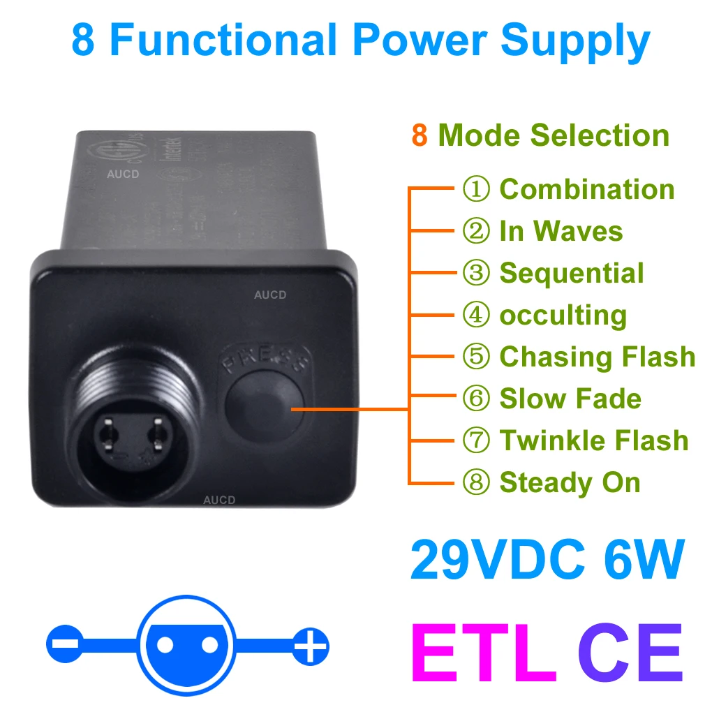 AC 110V To DC 29V 6W 8 Modes US Plug IP44 LED Driver Switch Power Adapter For Xmas Holiday Landscape Decor Wire String Lighting