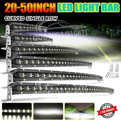 UNISHINE Slim LED Light Bar Curved 20-50inch 12V 24V White LED Work Light Spot Flood Combo Beam For Tractor car UTV Boat Pickup