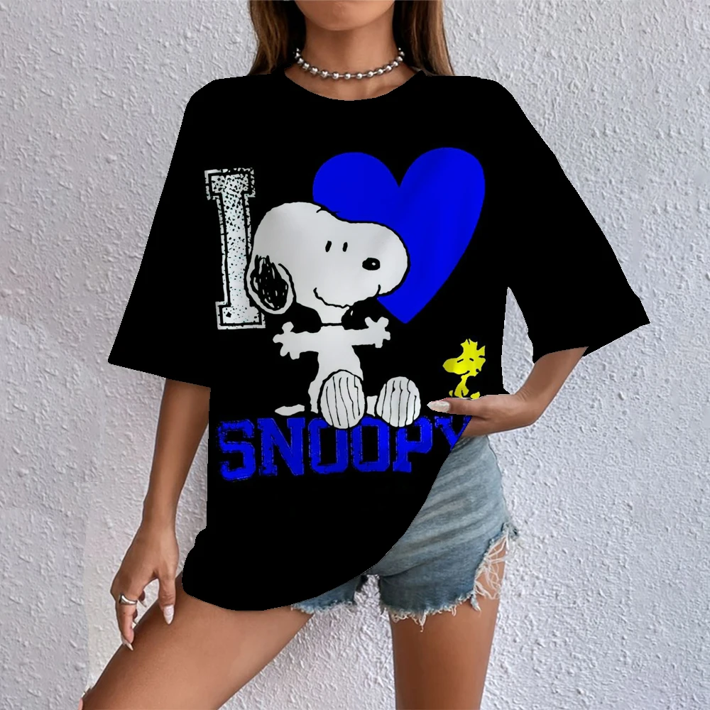 Snoopy T-Shirt Vrouwen Snoopy Print Cartoon Harajuku Vrouwelijke T-shirts Casual Tops Korte Mouwen Tees Vrouwen Kleding Y2K