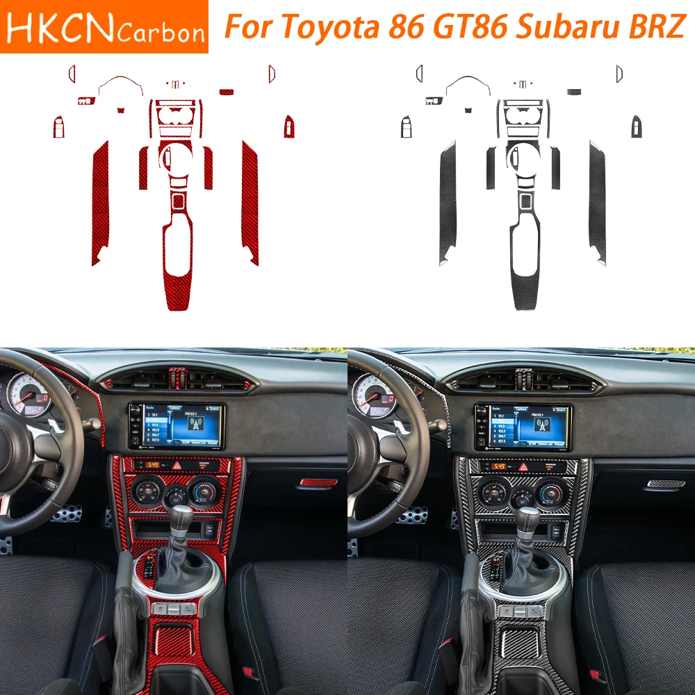 

For Toyota 86 GT86 Subaru BRZ 2017 2018 2019 Car Accessories Carbon Fiber Center Control Shift Outlet Whole Set Interior Sticker