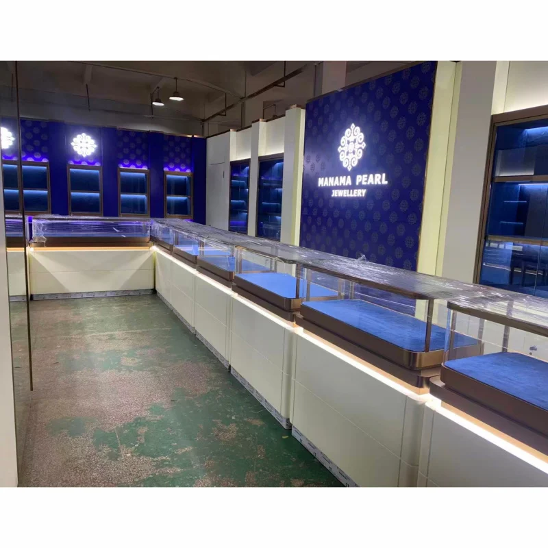 custom.Custom Luxury Glass Jewelry Display Cabinet Jewelry Shop Furniture Showcase With Lockable Storage Optical Store