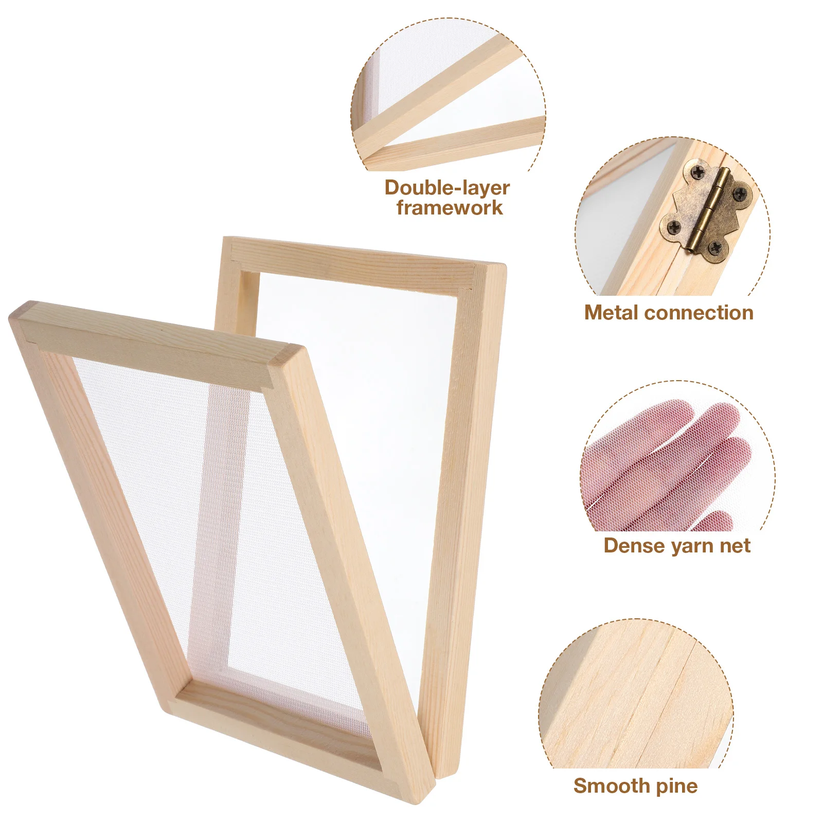 

3 pcs Paper Frame 12.5x18CM 19x25CM 25x34CM DIY Craft Supplies Double Layer Wooden Diy Frame Sturdy Wooden Screen Mold