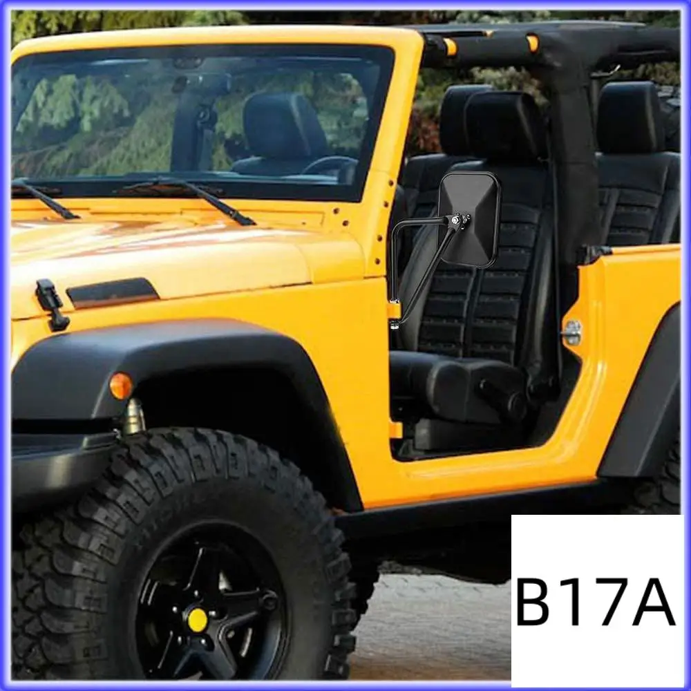 

BT-Doors Off Mirrors For Jeep Wrangler CJ YJ TJ JK JL & Unlimited, Wider Rearview Mirrors Square Door Side Hinge Mirror
