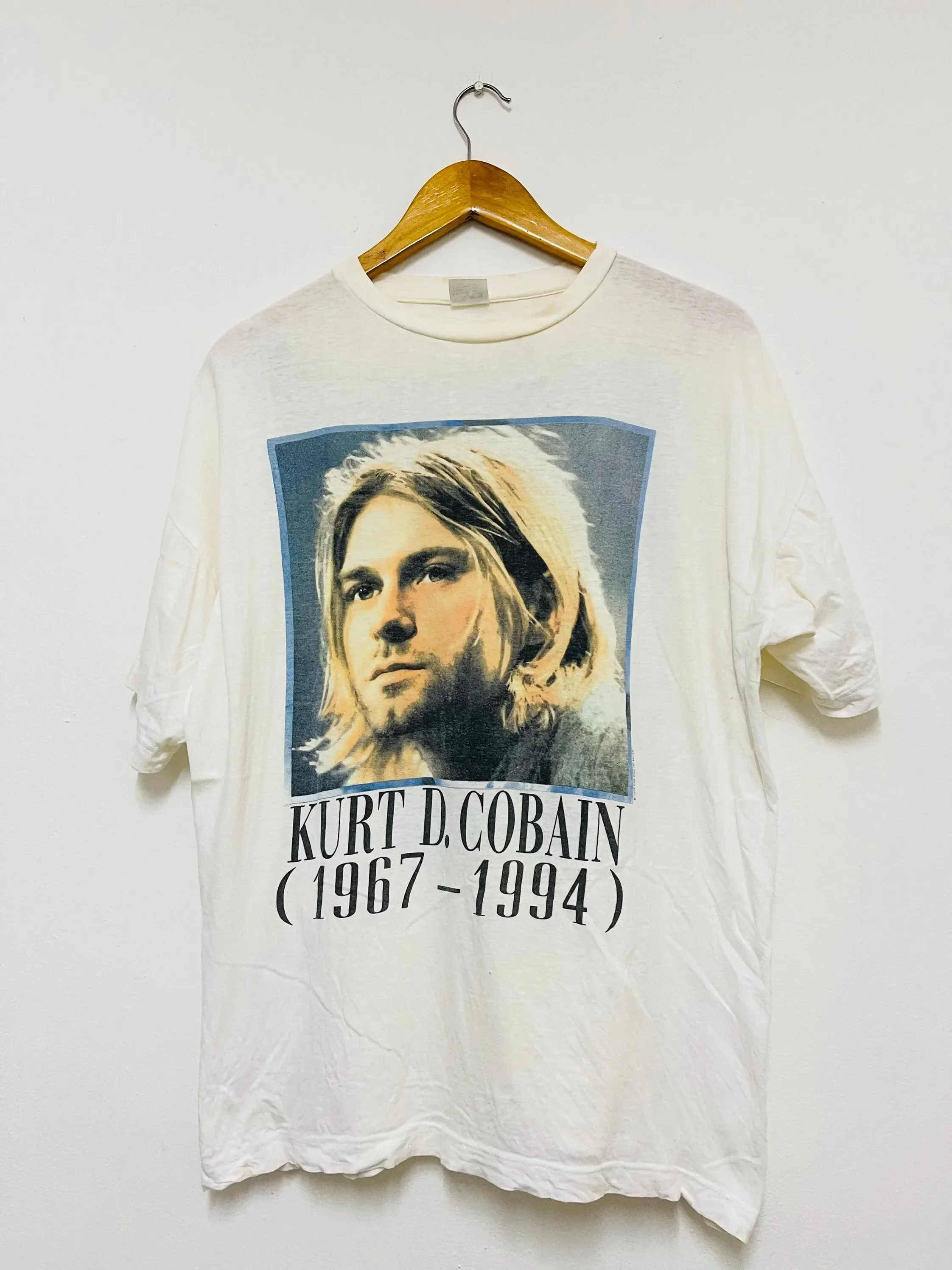 Arte conmemorativo de Kurt Cobain de los años 90, retrato vintage de 1994, música grunge