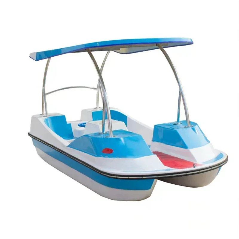 Different Design  Water Play Equipment Fiberglass 4 Person Paddle Pedal Boat For Sale