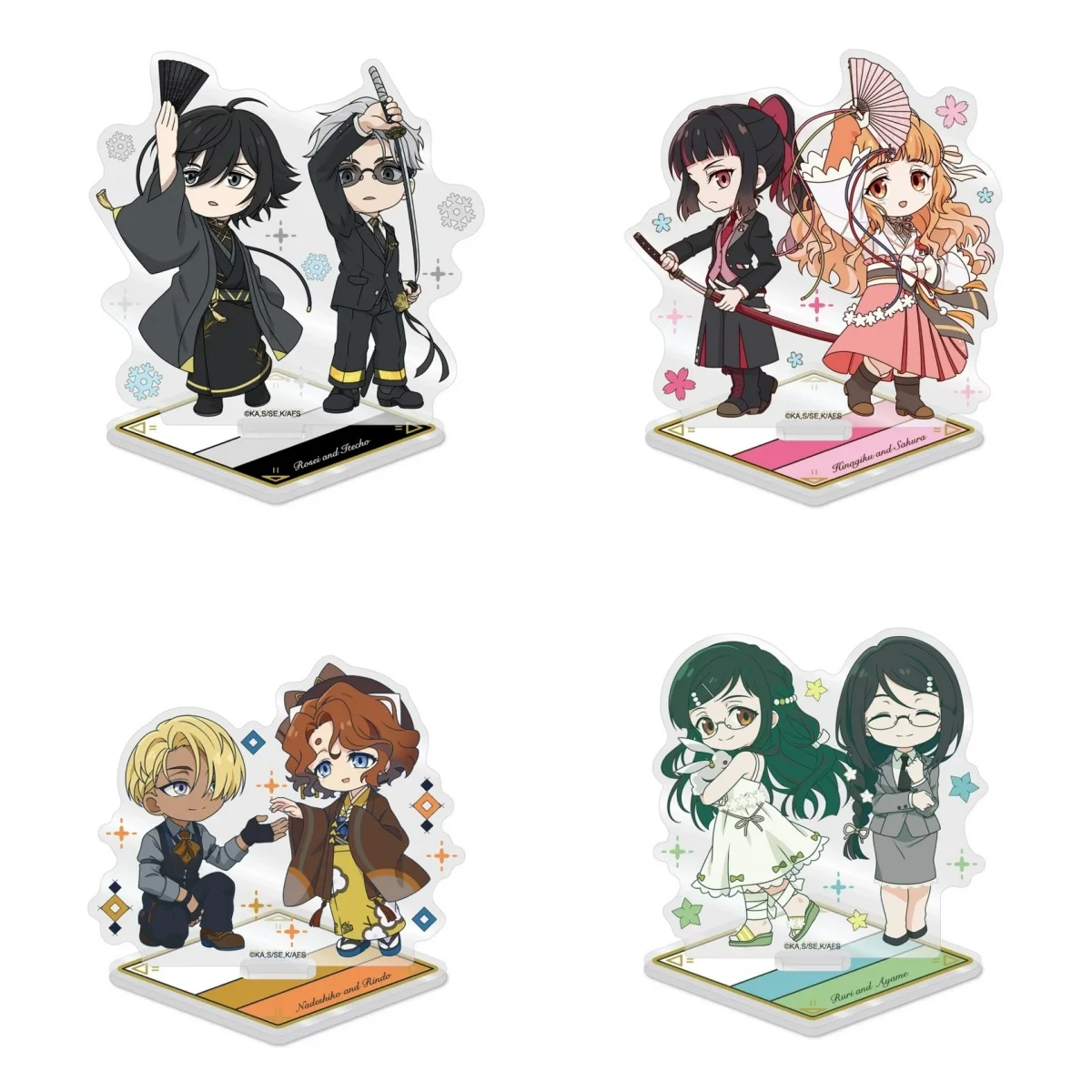 Anime Agents of the Four Seasons: Dance of Spring Hinagiku Kayo Q-Style Acrylic Stand Model Plate Keychains Desk Decor