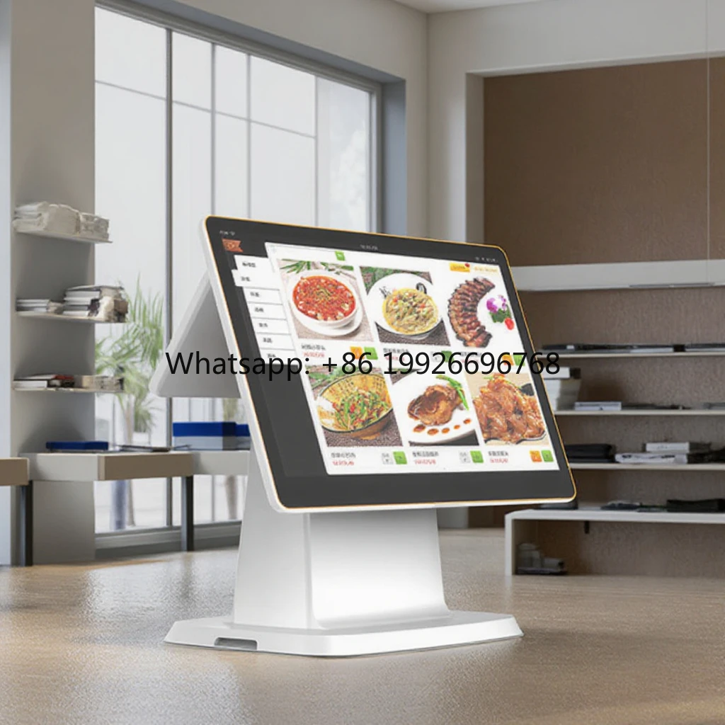 Android 15.6+10.1 Inch POS Billing Machine All-In-One Retail POS System Supermarket/Restaurant Use Android 11 Stock