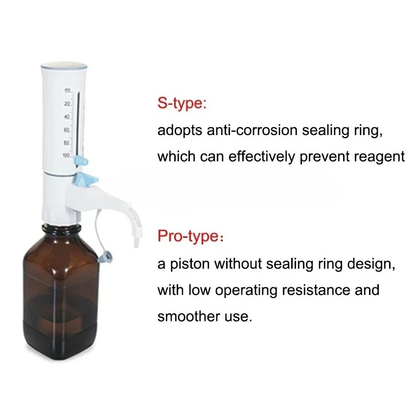Bottle Top Dispenser Quantitative Laboratory Dispenser for Liquid Handling Distillation Equipment 0.5mL-100mL Dispensmate-Pro/S