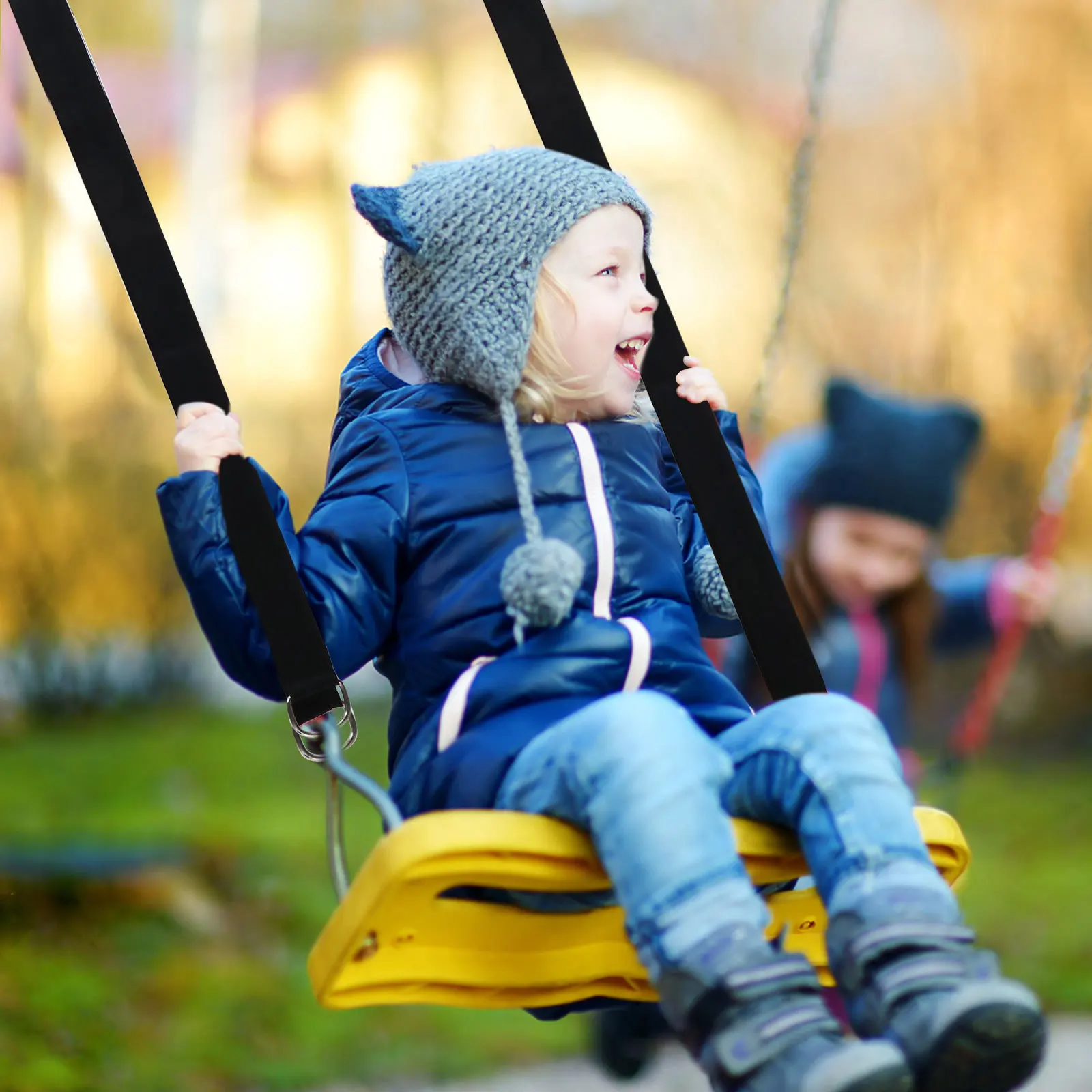 

1Set Swing Hanging Kit Durable Stainless Steel Non-Woven Fabric Outdoor Hammock Rope Practical Structure Easy Use Store