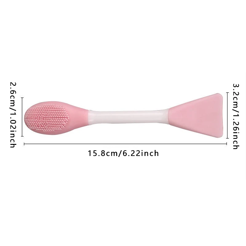 1pc Double-Headed Silicone Facial Mask Brush Lotion Spatula Mud Mask Applicator Soft Head Face Cleansing Brush Skin Care Tool
