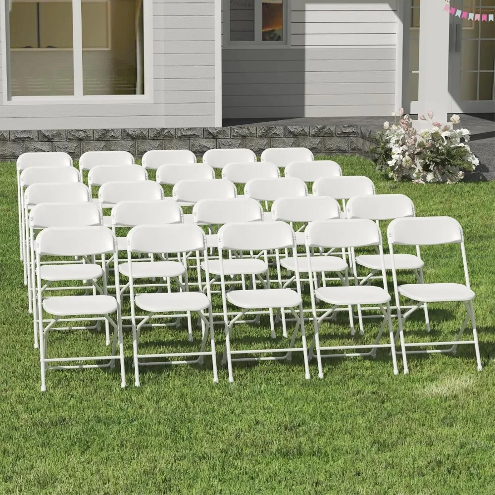 

20 Pack White Folding Chairs, Plastic Folding Chairs Outdoor Indoor, 350lb Capacity,Portable Event Chair