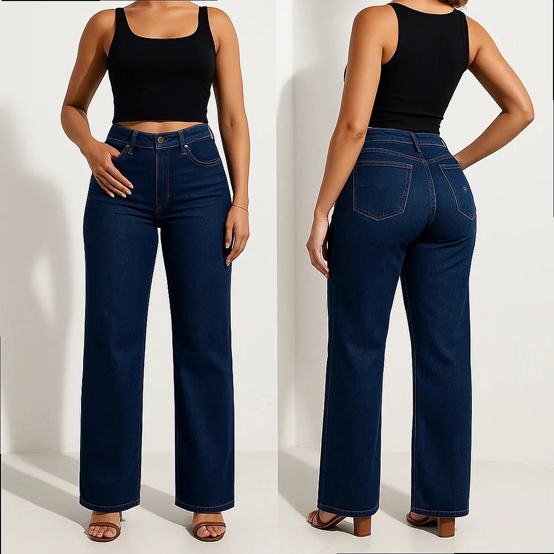 Retro Jeans for Women Straight Leg Pants Slimming Tummy Control Butt Lifting Casual Trousers Spring Summer